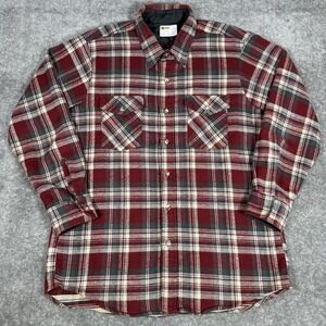 VTG Key Imperial Shirt Men's‎ XL Red Plaid Flannel Workwear Long Sleeve USA Made